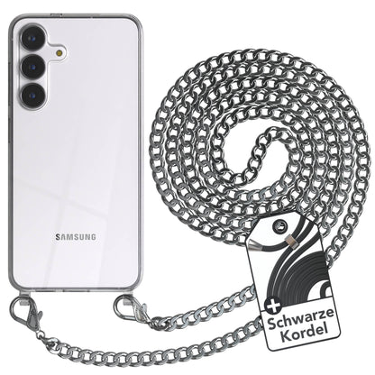 Samsung Galaxy S25 FE transparente Handykette mit verstellbarer Kordel TPU Hülle 