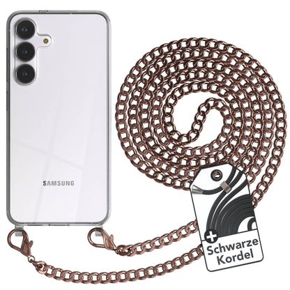 Samsung Galaxy S25 FE transparente Handykette mit verstellbarer Kordel TPU Hülle 