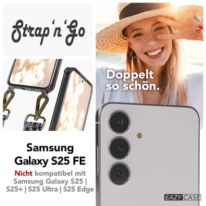Samsung Galaxy S25 FE Handykette mit verstellbarem Boho Band Set 