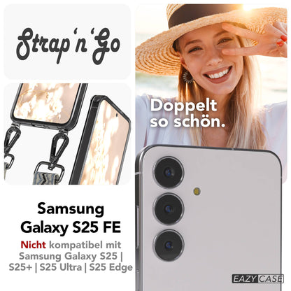 Samsung Galaxy S25 FE Handykette mit verstellbarem Boho Band Set 