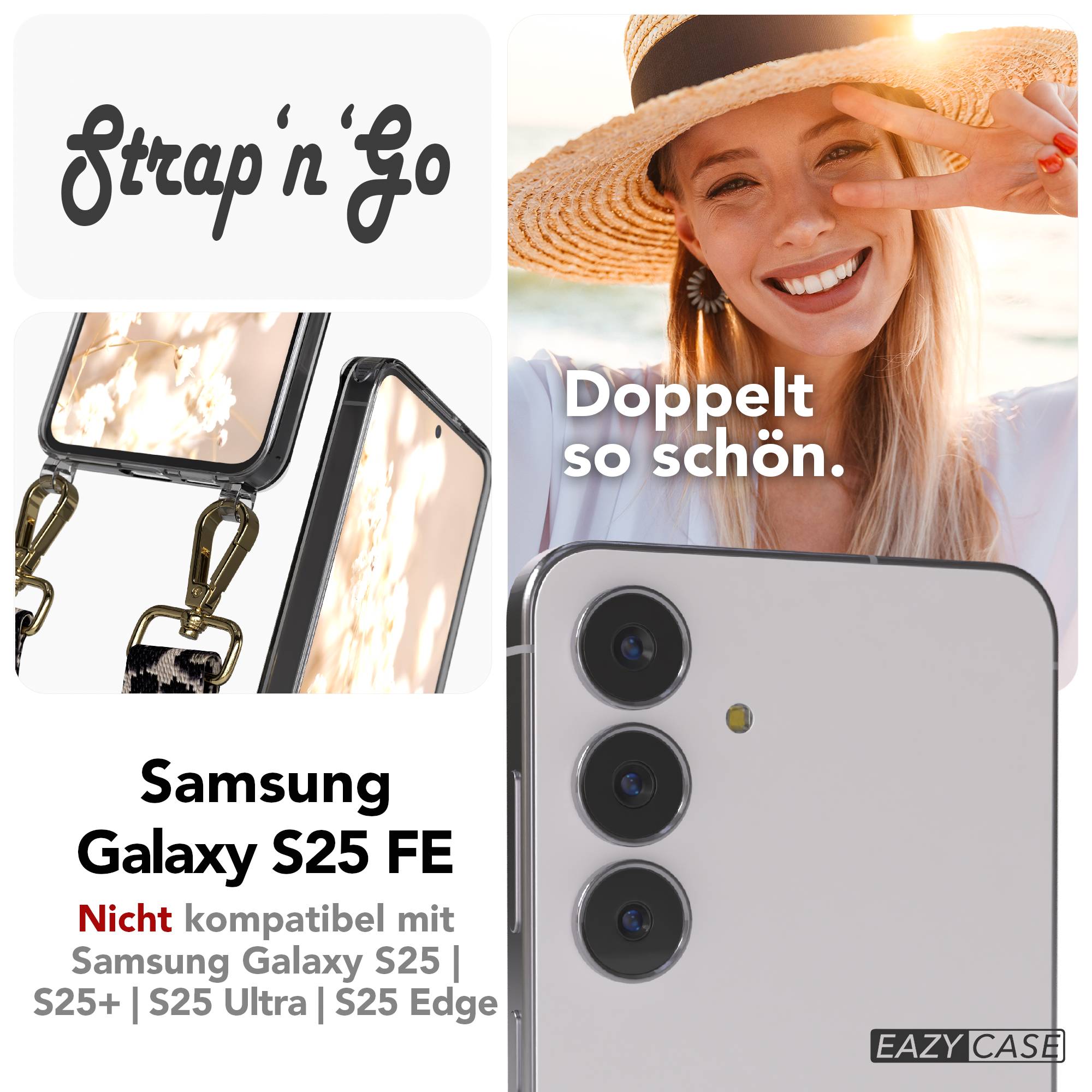Samsung Galaxy S25 FE Handykette mit verstellbarem Boho Band Set 