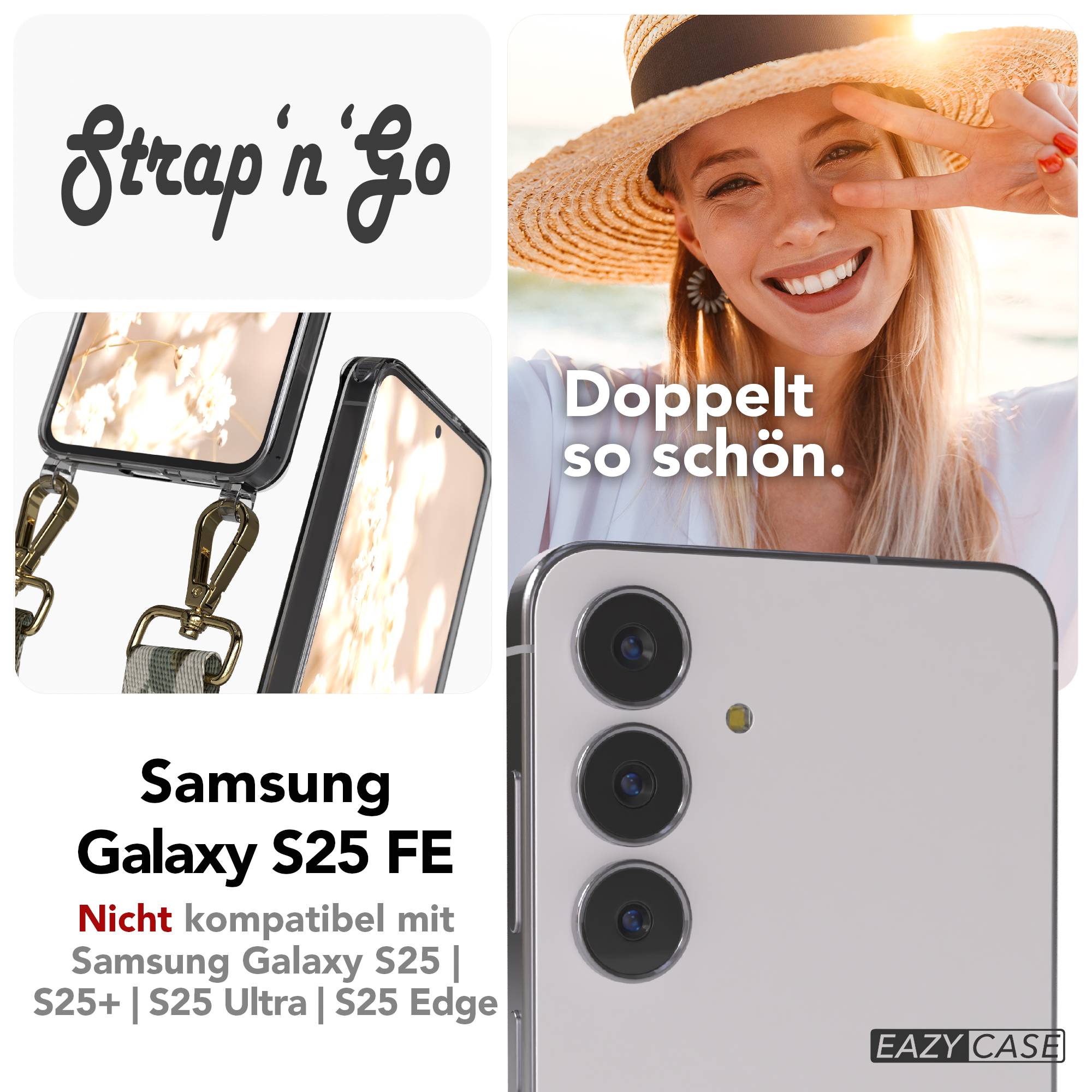 Samsung Galaxy S25 FE Handykette mit verstellbarem Boho Band Set 