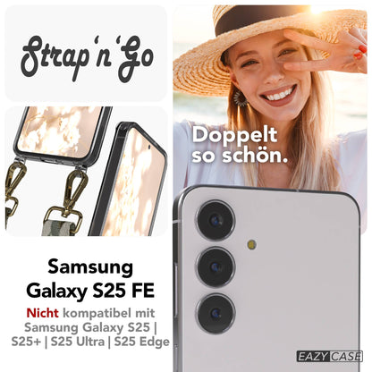 Samsung Galaxy S25 FE Handykette mit verstellbarem Boho Band Set 