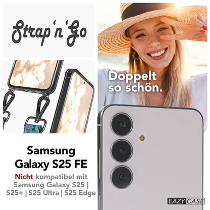 Samsung Galaxy S25 FE Handykette mit verstellbarem Boho Band Set 