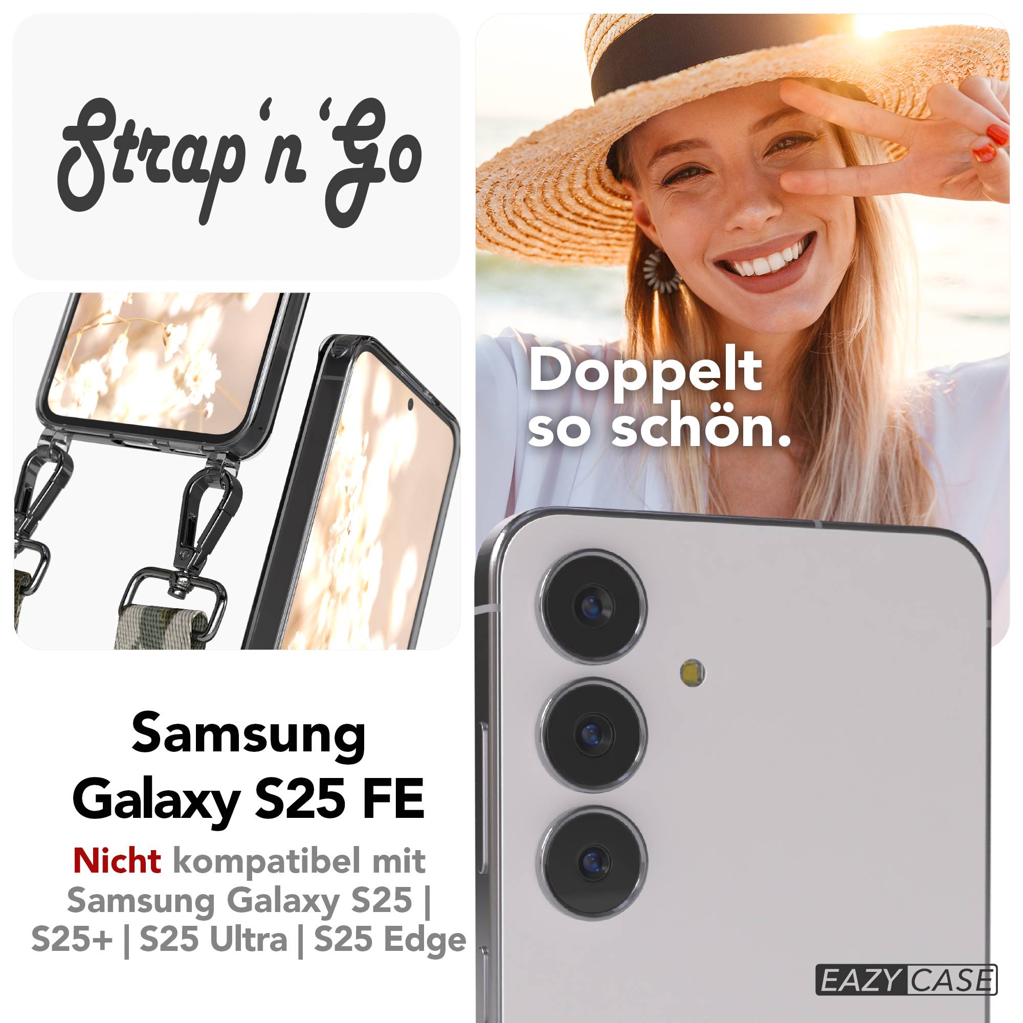 Samsung Galaxy S25 FE Handykette mit verstellbarem Boho Band Set 