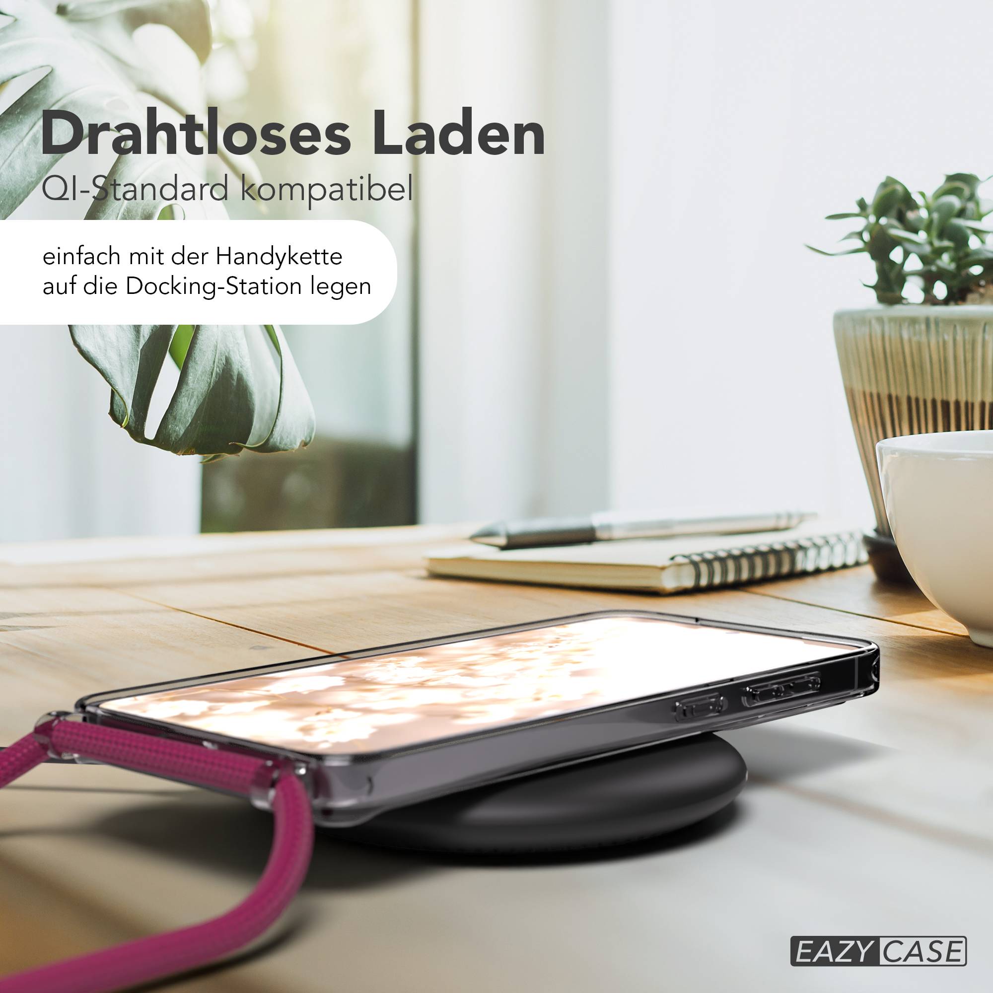 Samsung Galaxy S25 FE transparente Handykette mit MagSafe und verstellbarer Kordel 
