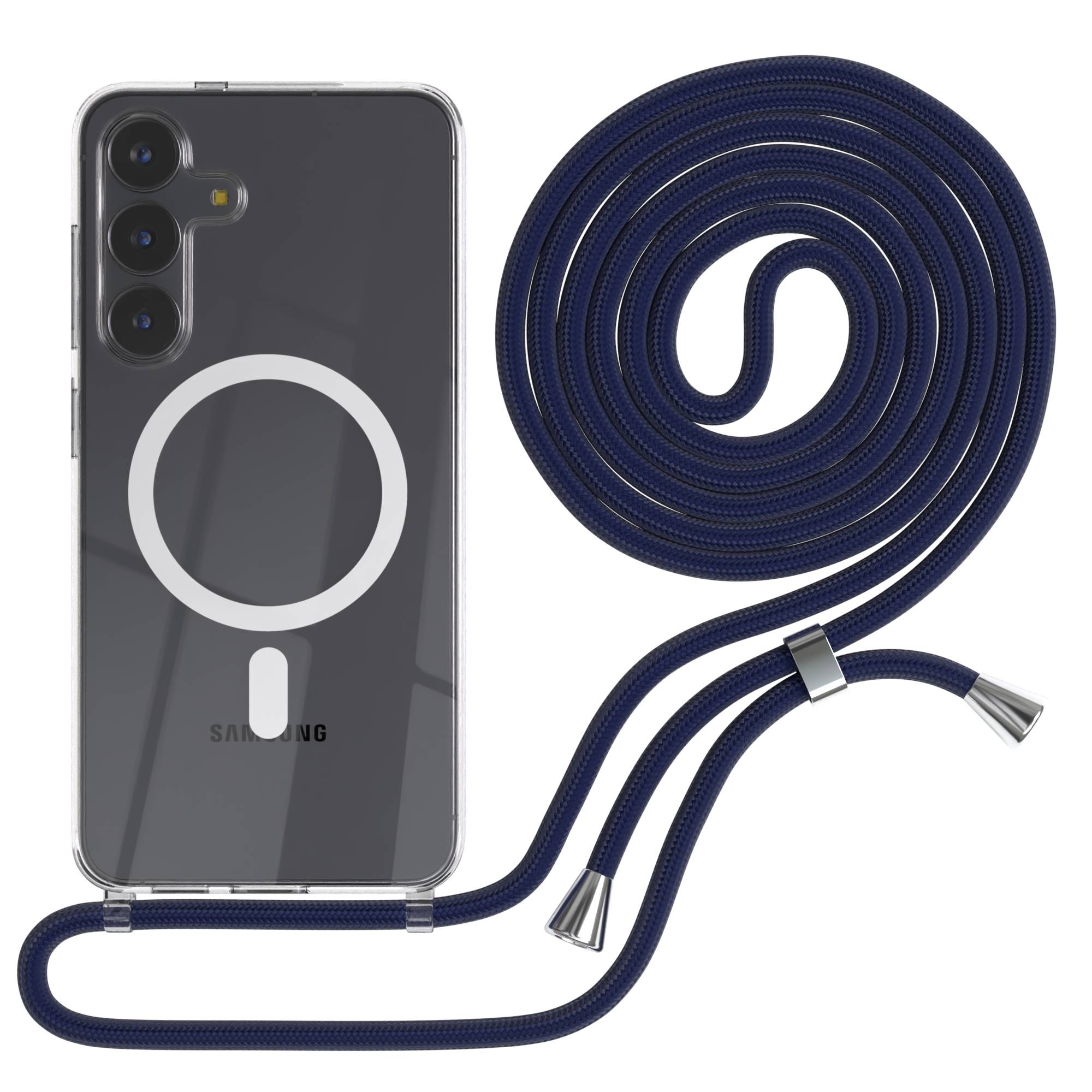 Samsung Galaxy S25 FE transparente Handykette mit MagSafe und verstellbarer Kordel 