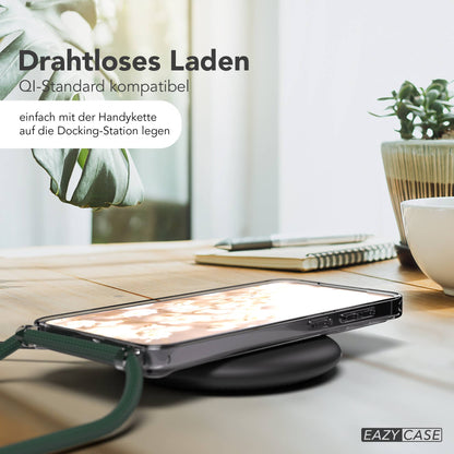 Samsung Galaxy S25 FE transparente Handykette mit MagSafe und verstellbarer Kordel 
