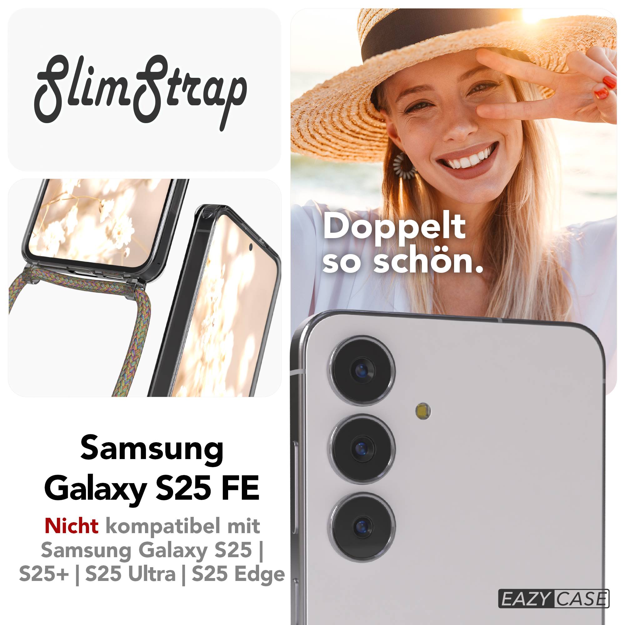 Samsung Galaxy S25 FE transparente Handykette mit MagSafe und verstellbarer Kordel 