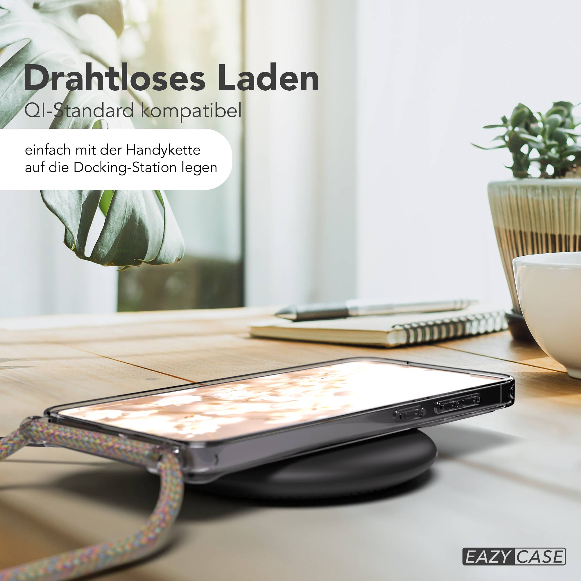 Samsung Galaxy S25 FE transparente Handykette mit MagSafe und verstellbarer Kordel 