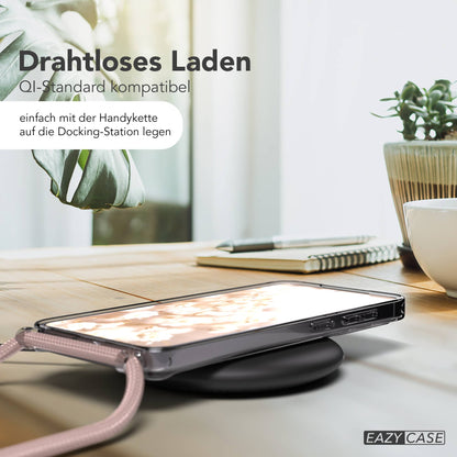 Samsung Galaxy S25 FE transparente Handykette mit MagSafe und verstellbarer Kordel 