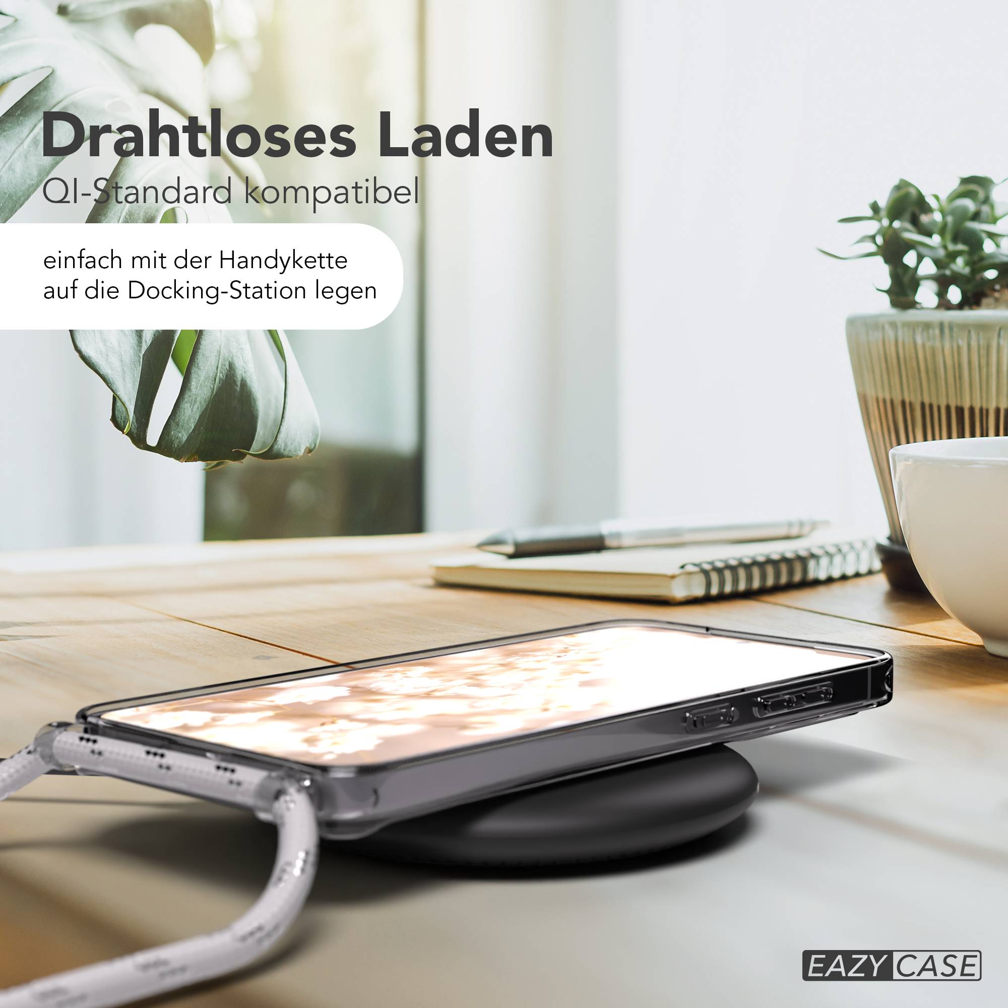 Samsung Galaxy S25 FE transparente Handykette mit MagSafe und verstellbarer Kordel 