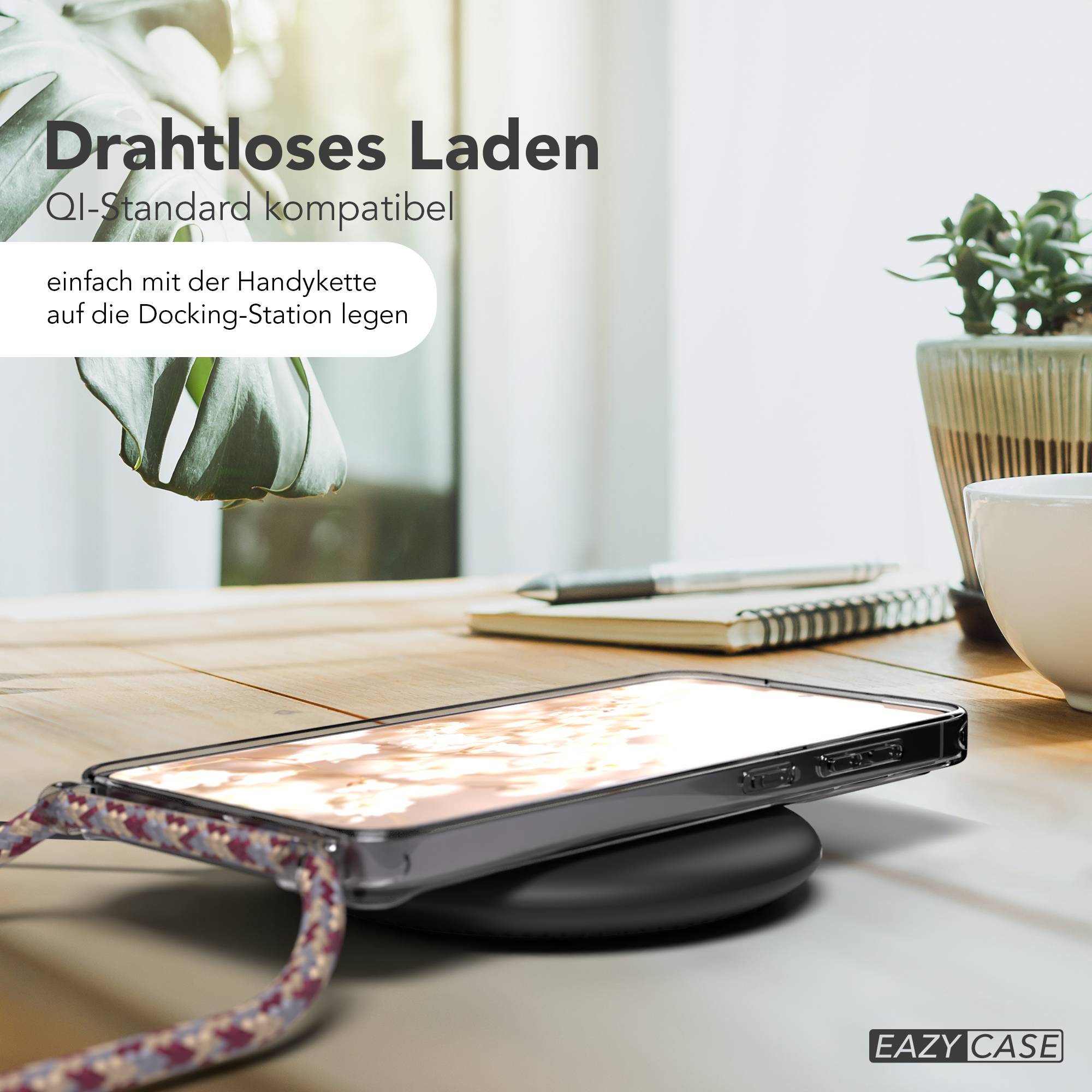 Samsung Galaxy S25 FE transparente Handykette mit MagSafe und verstellbarer Kordel 