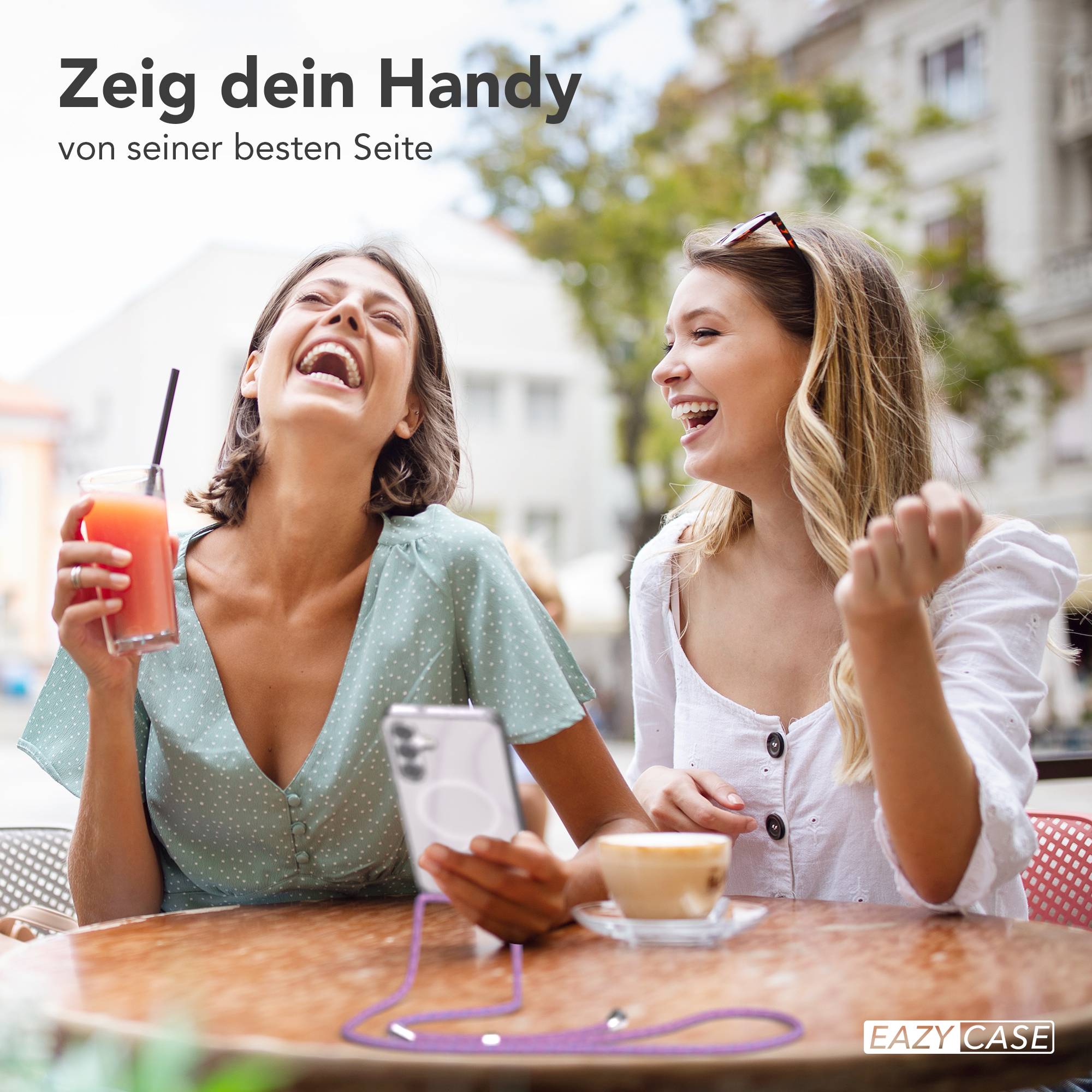 Samsung Galaxy S25 FE transparente Handykette mit MagSafe und verstellbarer Kordel 