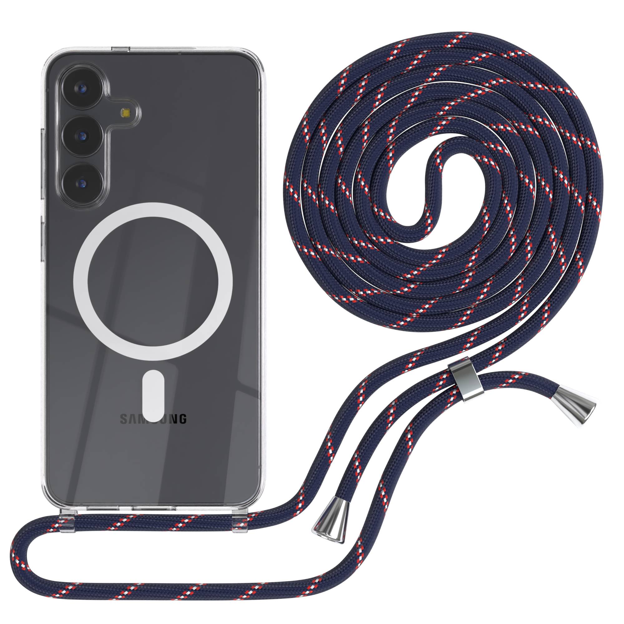 Samsung Galaxy S25 FE transparente Handykette mit MagSafe und verstellbarer Kordel 