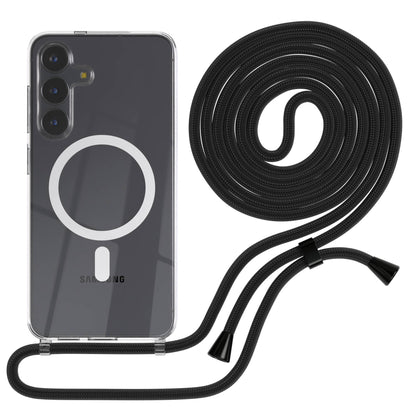 Samsung Galaxy S25 FE transparente Handykette mit MagSafe und verstellbarer Kordel 
