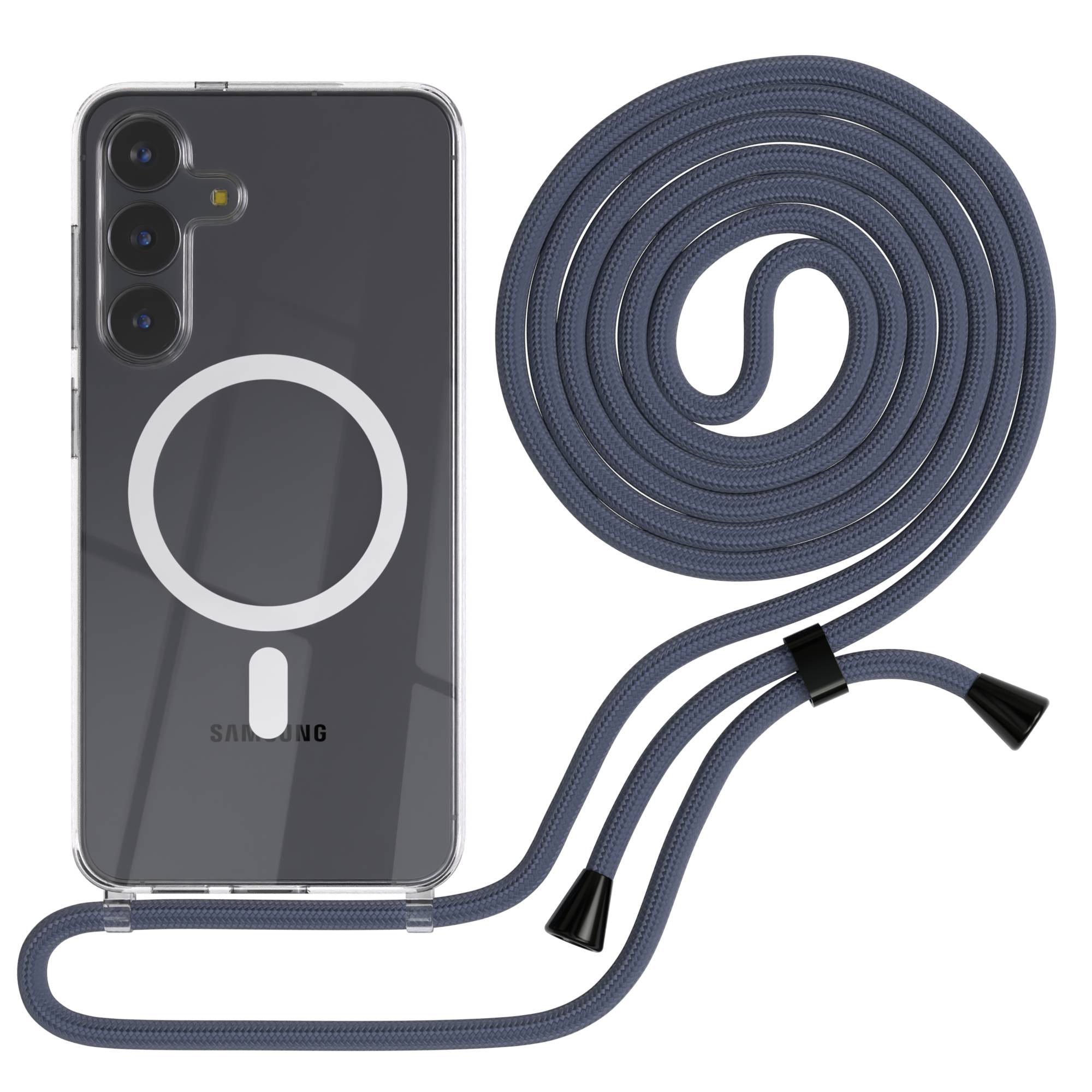 Samsung Galaxy S25 FE transparente Handykette mit MagSafe und verstellbarer Kordel 