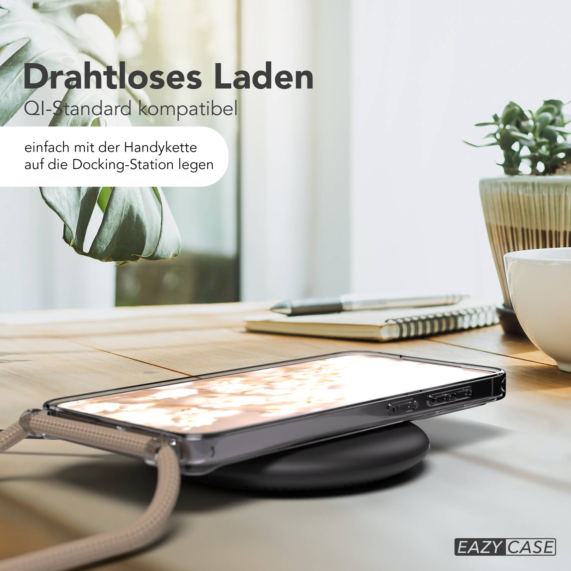 Samsung Galaxy S25 FE transparente Handykette mit MagSafe und verstellbarer Kordel 