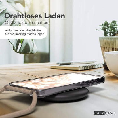 Samsung Galaxy S25 FE transparente Handykette mit MagSafe und verstellbarer Kordel 