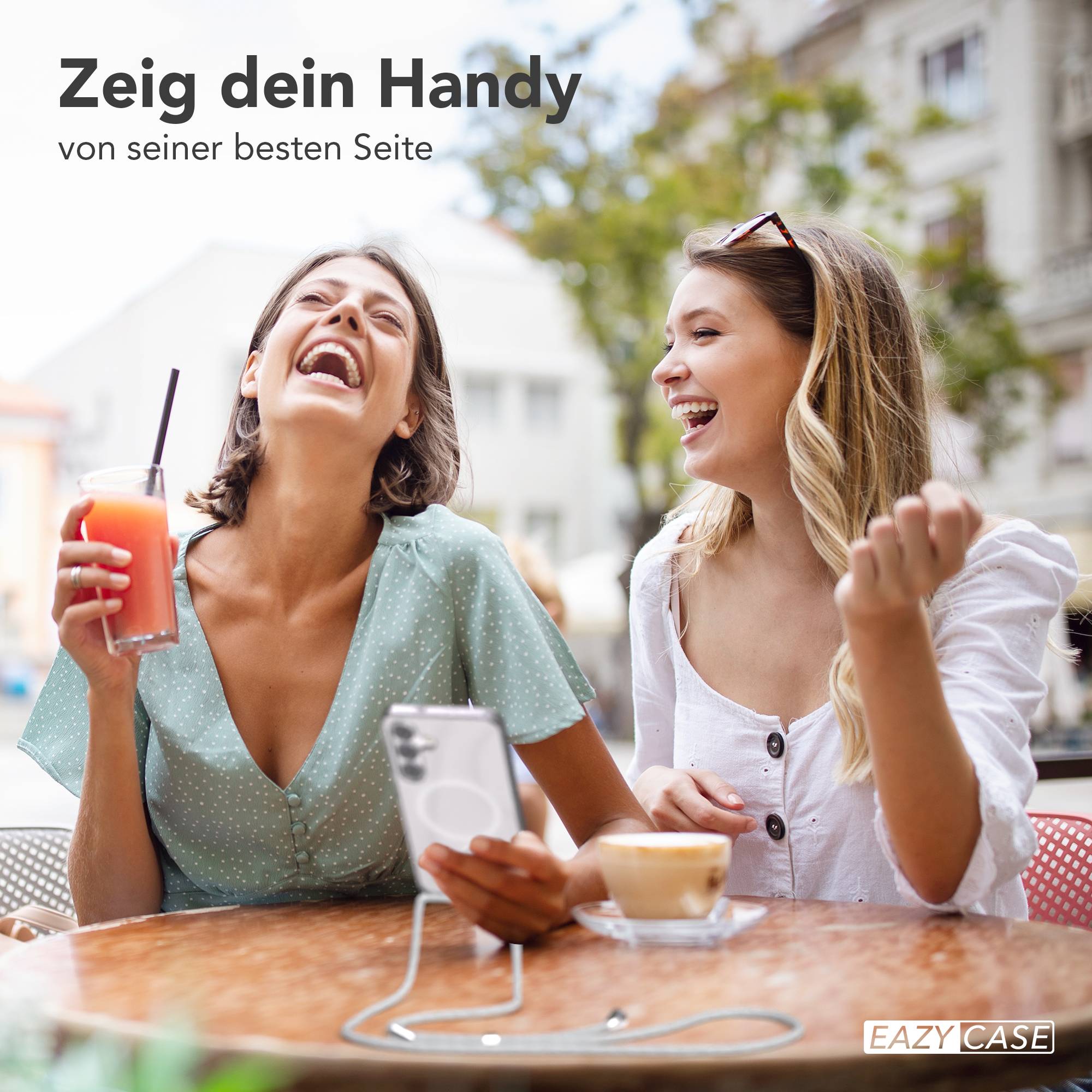Samsung Galaxy S25 FE transparente Handykette mit MagSafe und verstellbarer Kordel 
