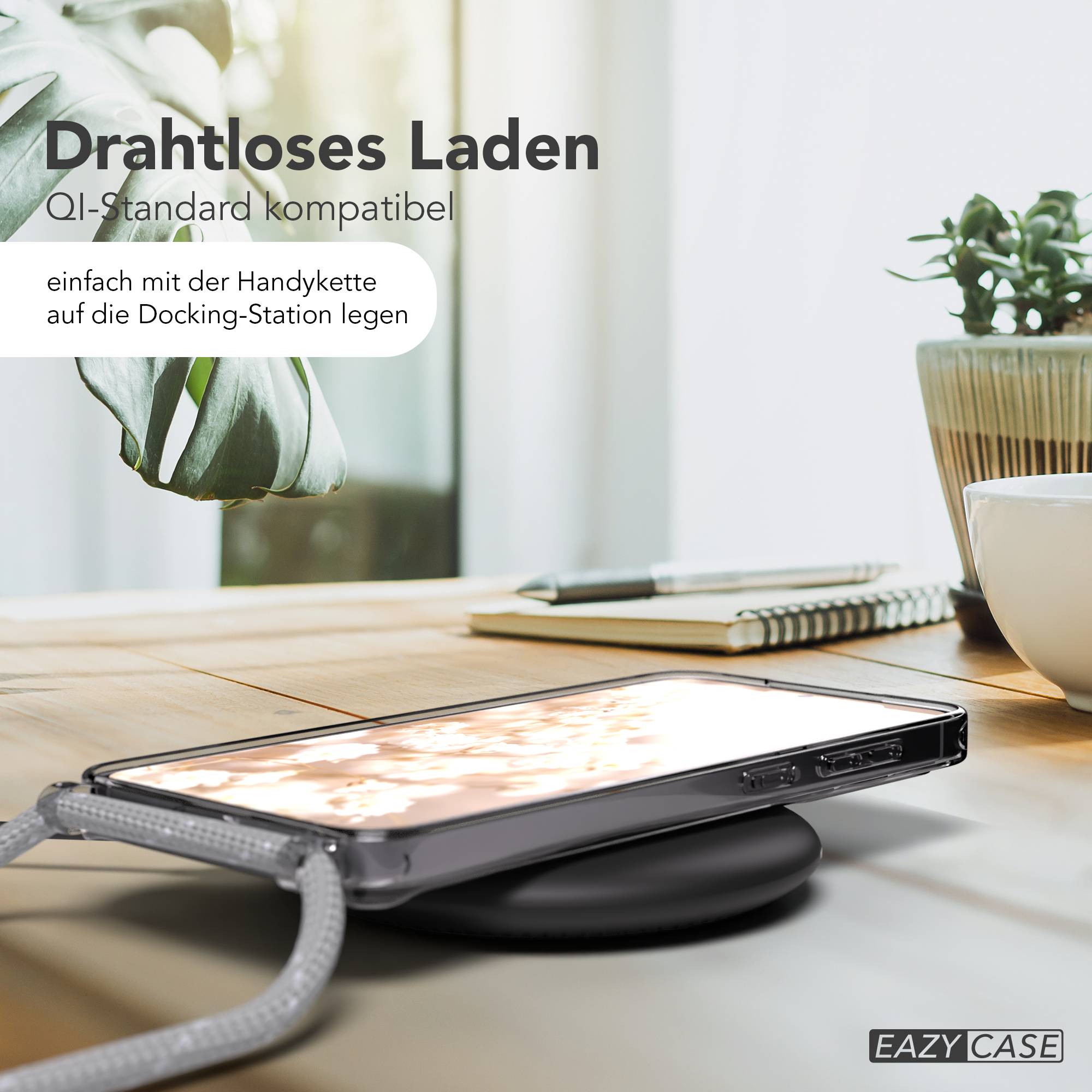Samsung Galaxy S25 FE transparente Handykette mit MagSafe und verstellbarer Kordel 