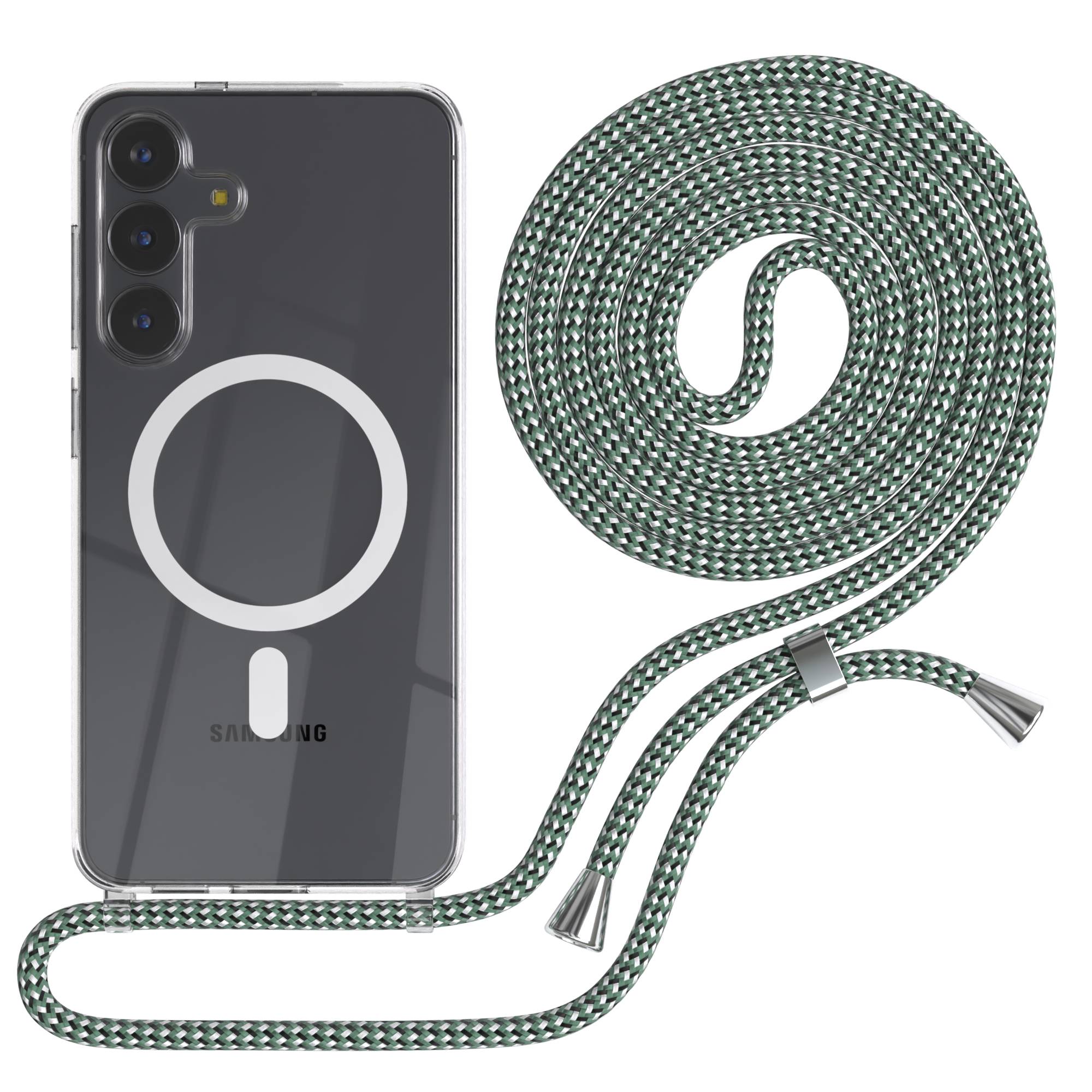 Samsung Galaxy S25 FE transparente Handykette mit MagSafe und verstellbarer Kordel 