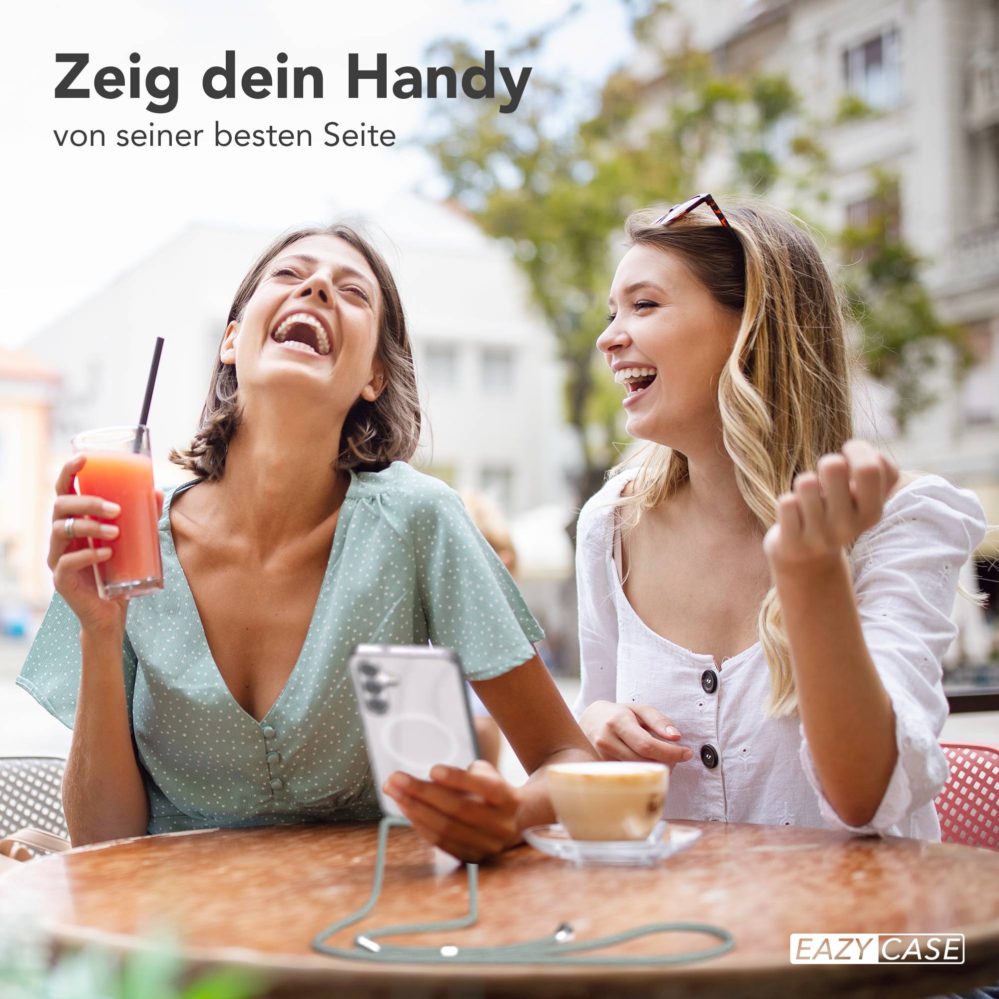 Samsung Galaxy S25 FE transparente Handykette mit MagSafe und verstellbarer Kordel 