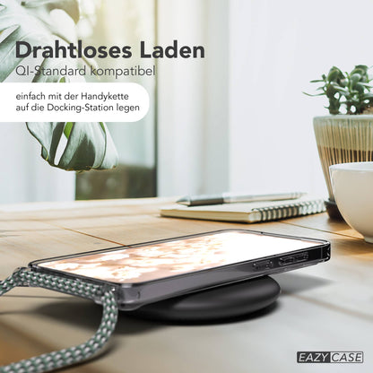 Samsung Galaxy S25 FE transparente Handykette mit MagSafe und verstellbarer Kordel 