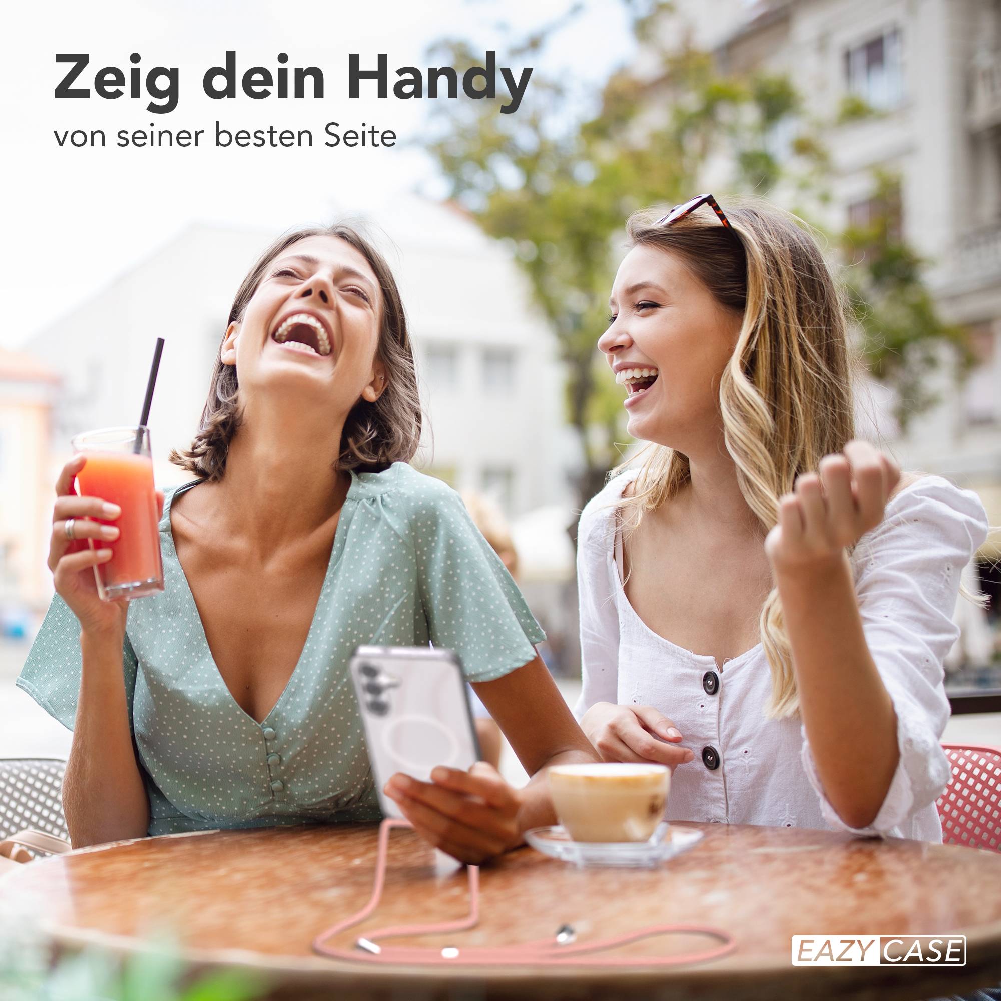 Samsung Galaxy S25 FE transparente Handykette mit MagSafe und verstellbarer Kordel 