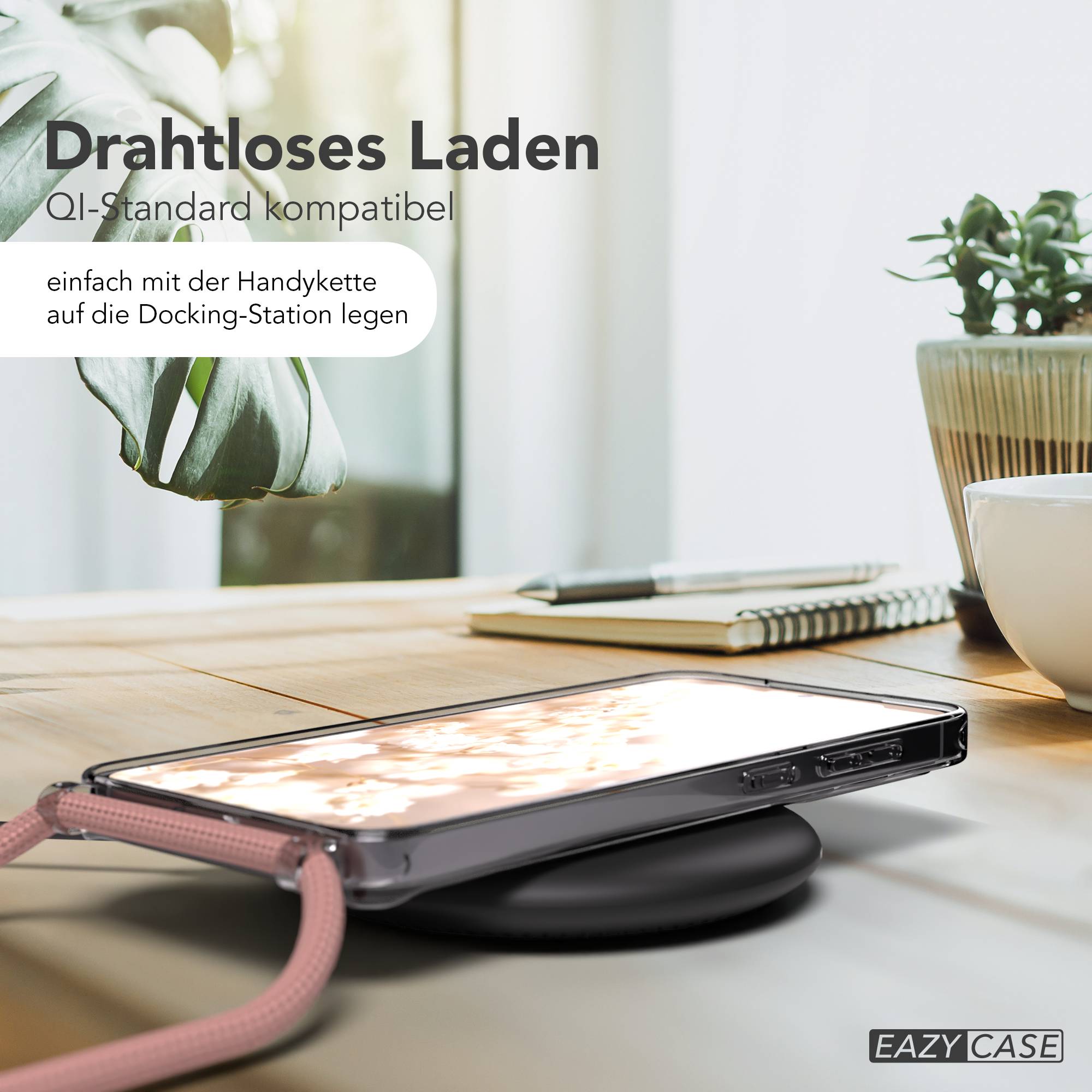 Samsung Galaxy S25 FE transparente Handykette mit MagSafe und verstellbarer Kordel 