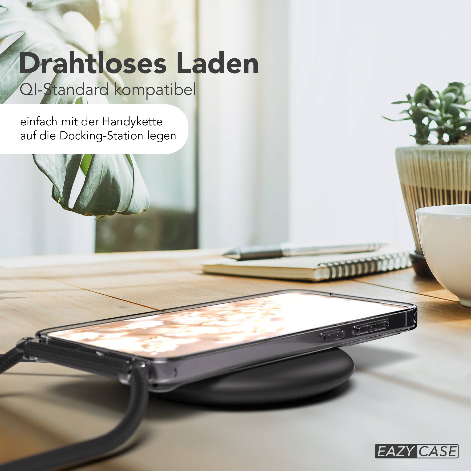 Samsung Galaxy S25 FE transparente Handykette mit MagSafe und verstellbarer Kordel 