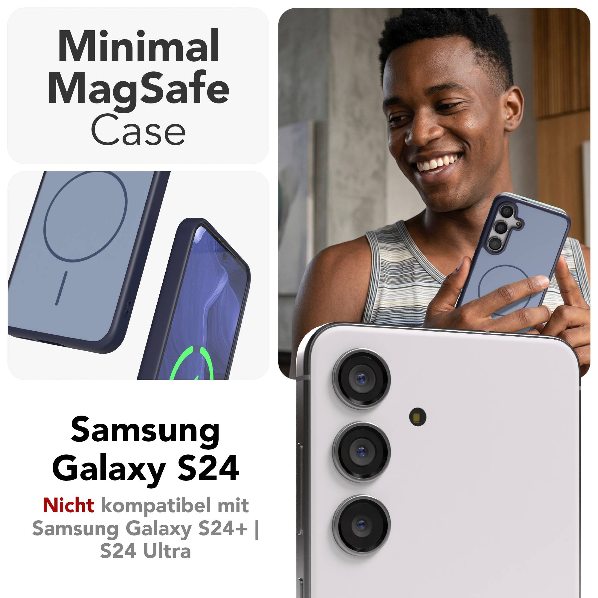 Samsung Galaxy S24 Bumper Hülle mit MagSafe Magnetring Outdoor 