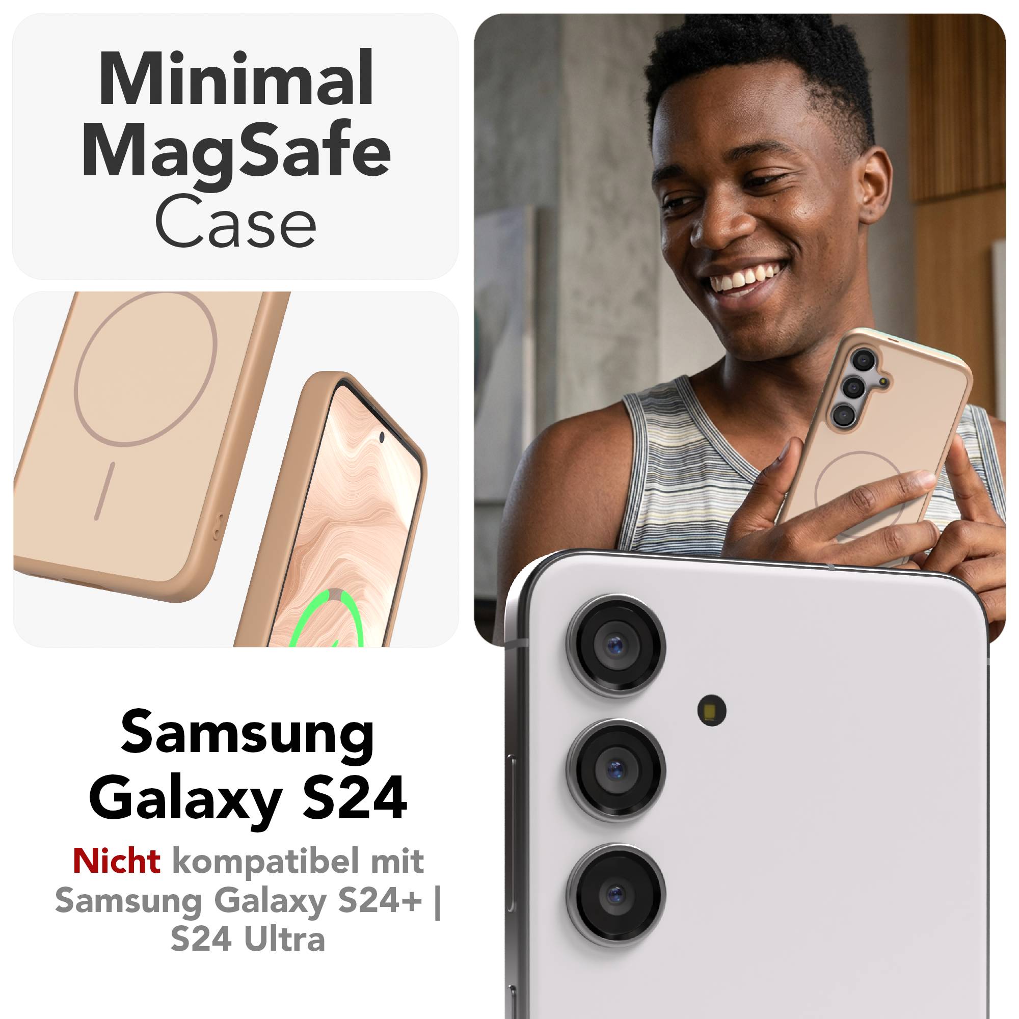 Samsung Galaxy S24 Bumper Hülle mit MagSafe Magnetring Outdoor 