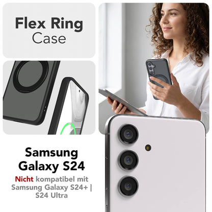 Samsung Galaxy S24 Bumper Hülle mit drehbarem Ring und MagSafe Funktion 