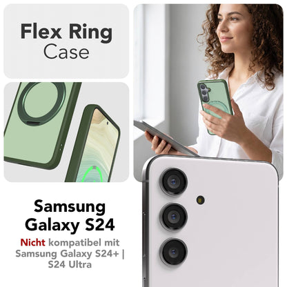 Samsung Galaxy S24 Bumper Hülle mit drehbarem Ring und MagSafe Funktion 