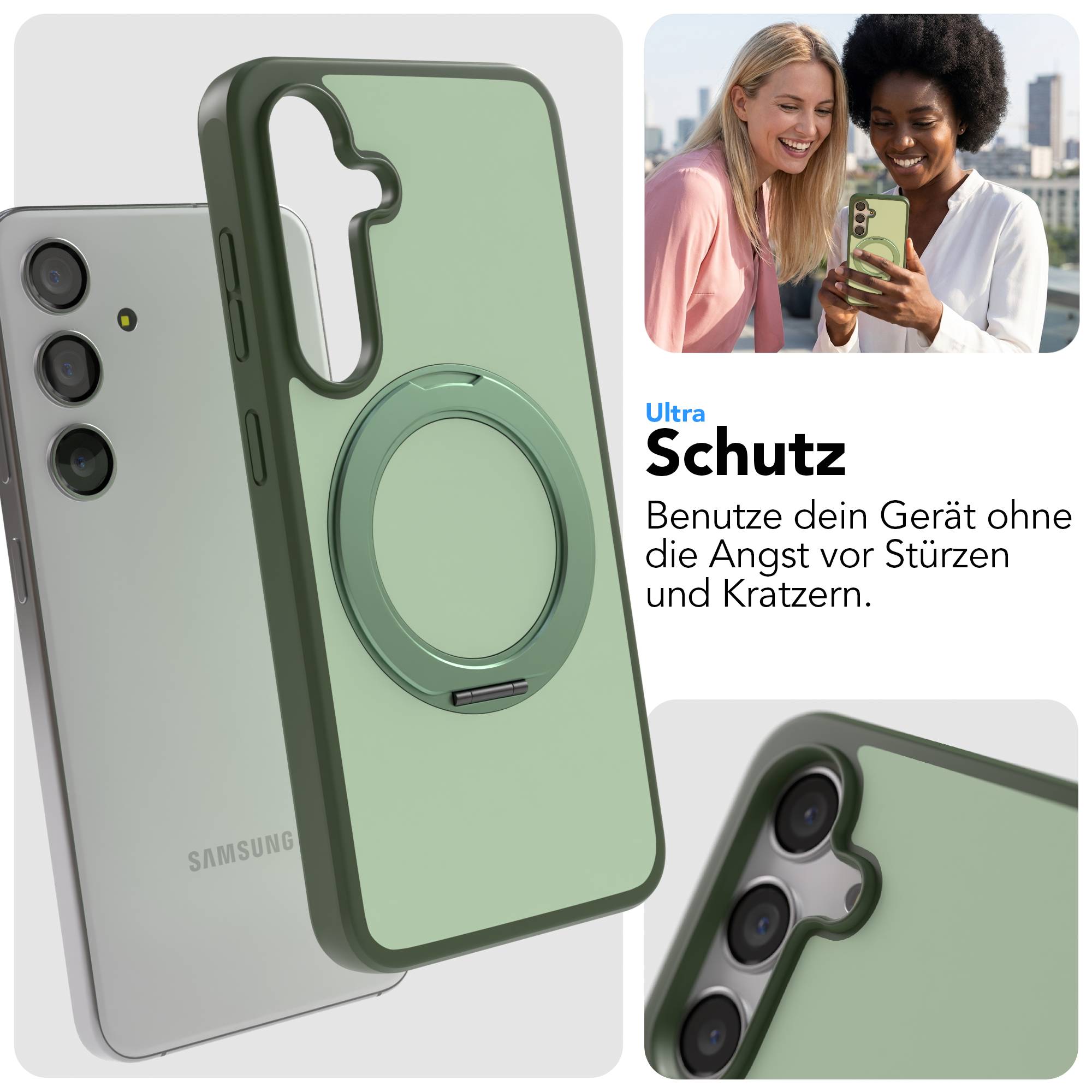Samsung Galaxy S24 Bumper Hülle mit drehbarem Ring und MagSafe Funktion 