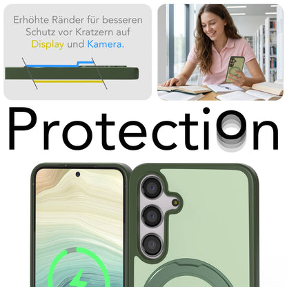 Samsung Galaxy S24 Bumper Hülle mit drehbarem Ring und MagSafe Funktion 