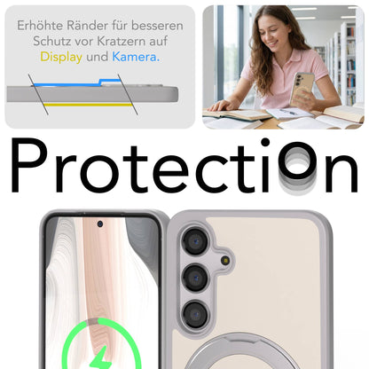 Samsung Galaxy S24 Bumper Hülle mit drehbarem Ring und MagSafe Funktion 