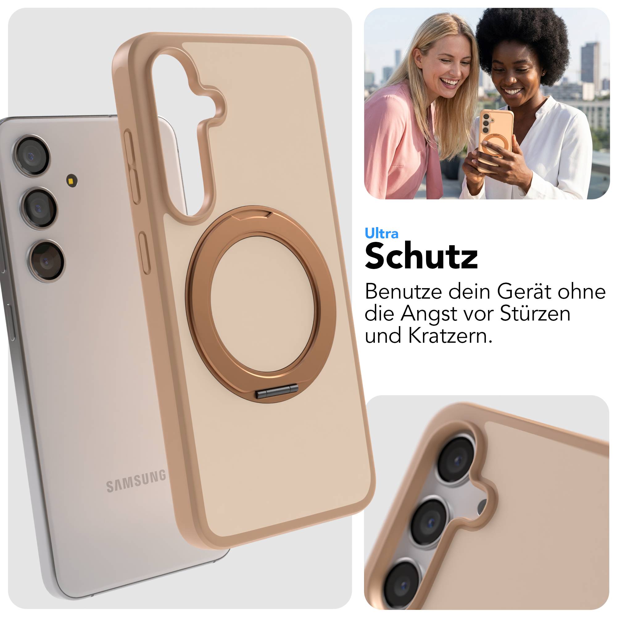 Samsung Galaxy S24 Bumper Hülle mit drehbarem Ring und MagSafe Funktion 