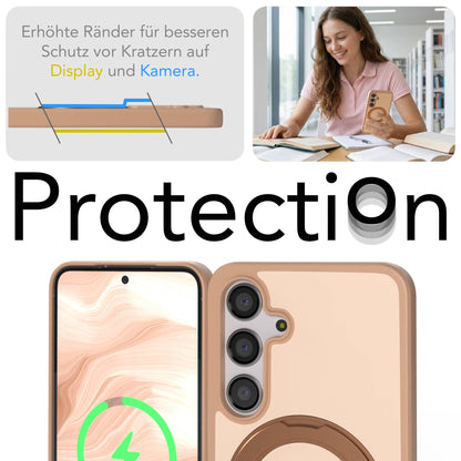 Samsung Galaxy S24 Bumper Hülle mit drehbarem Ring und MagSafe Funktion 