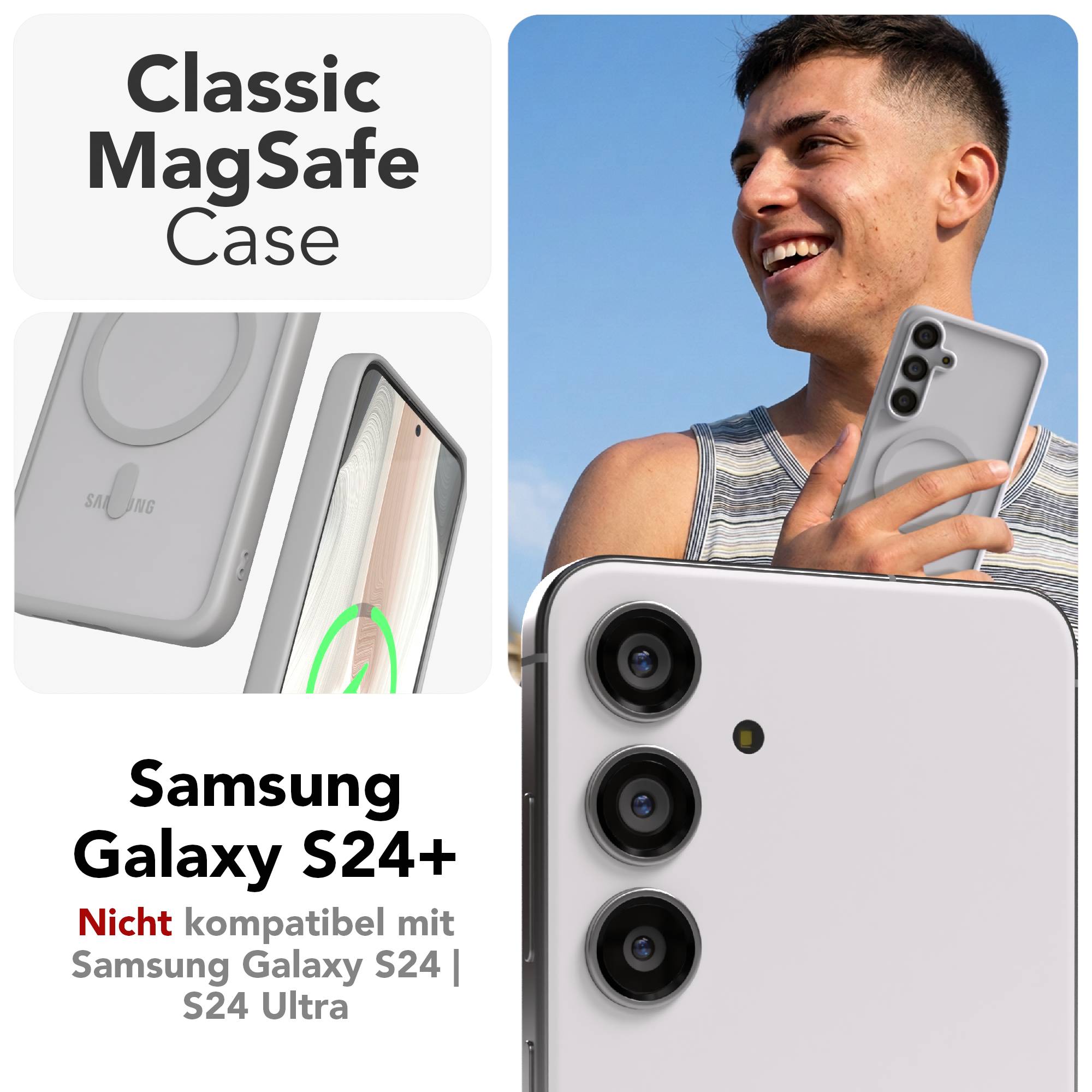 Samsung Galaxy S24 Plus Outdoor Bumper Hülle mit MagSafe Magnetring 