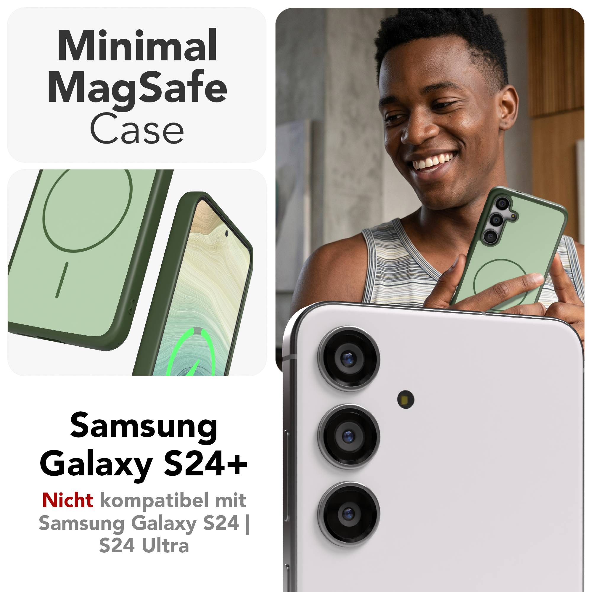Samsung Galaxy S24 Plus Bumper Hülle mit MagSafe Magnetring 