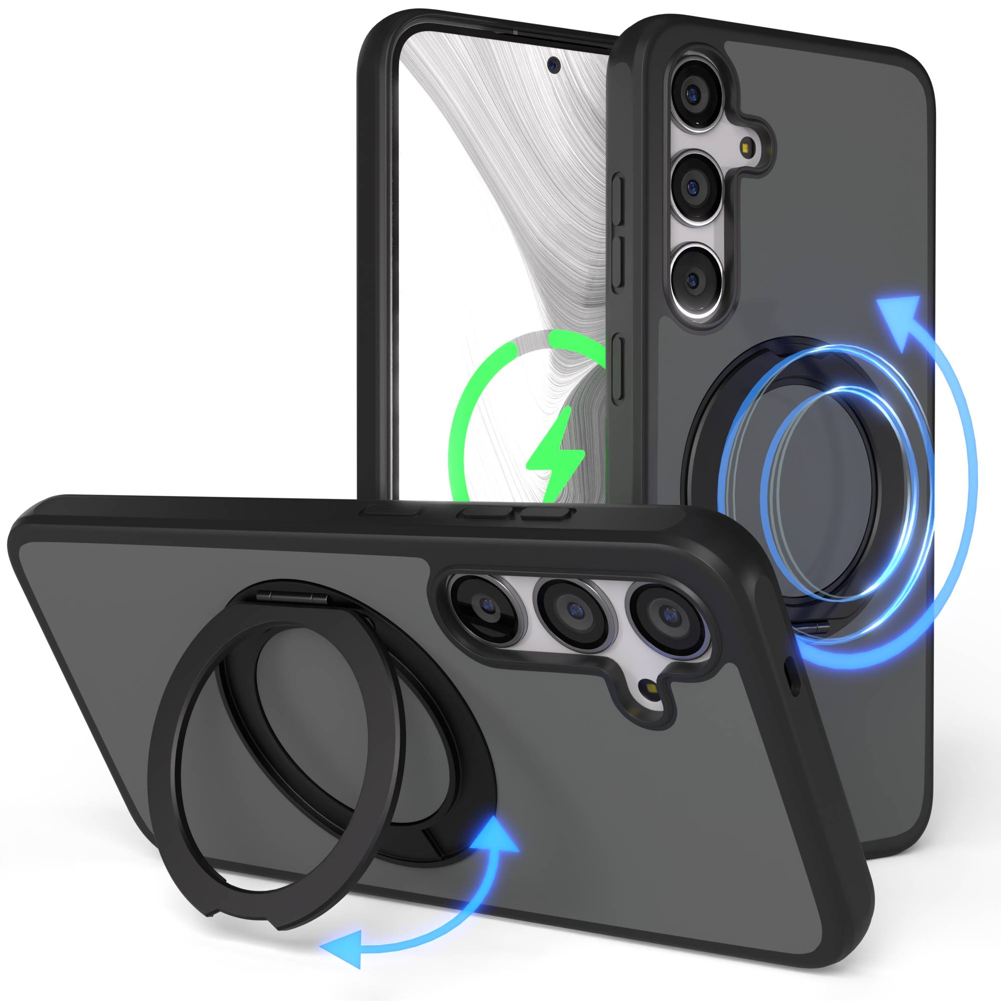 Samsung Galaxy S24 Plus Bumper Hülle mit MagSafe und drehbarem Ring 