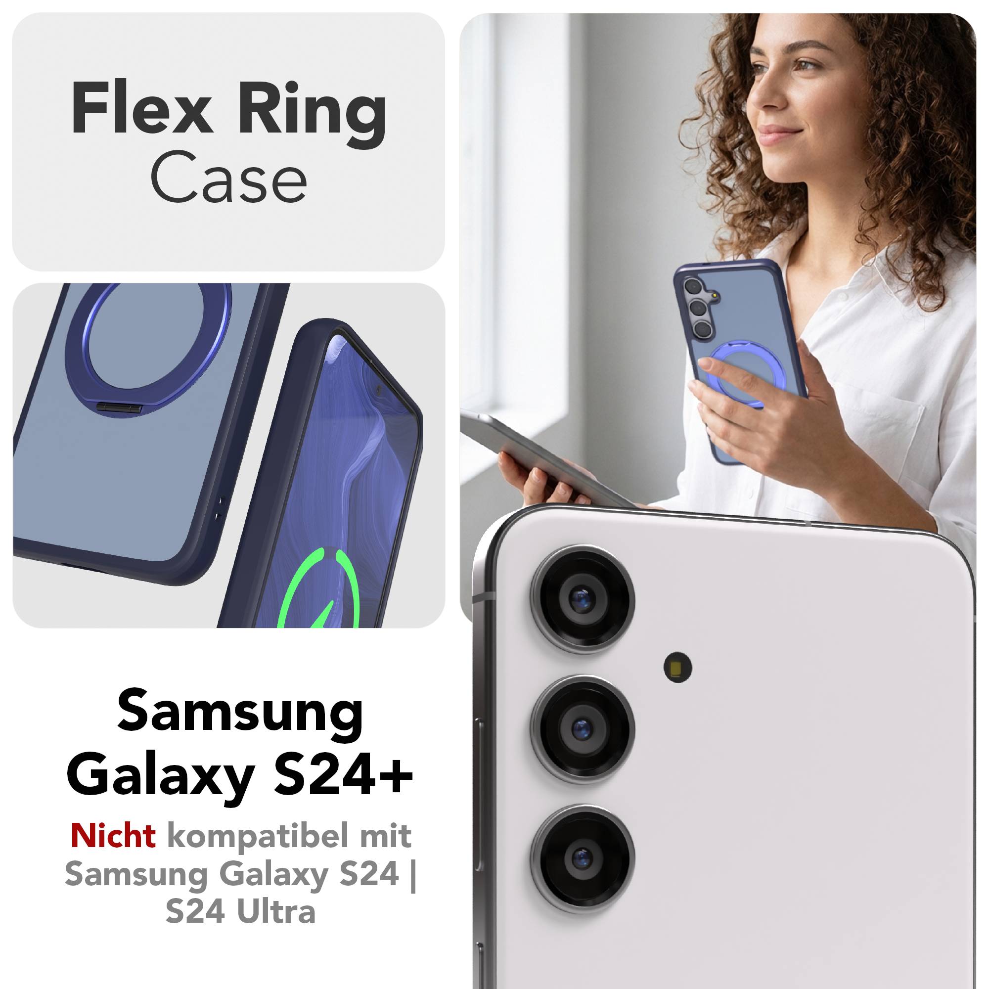 Samsung Galaxy S24 Plus Bumper Hülle mit MagSafe und drehbarem Ring 