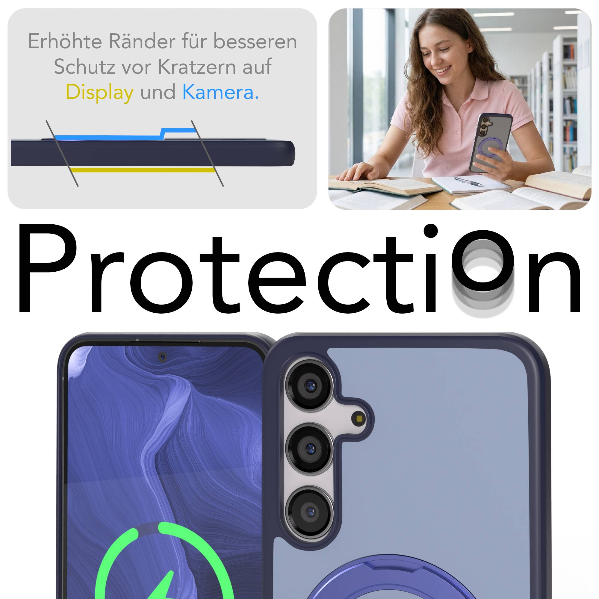 Samsung Galaxy S24 Plus Bumper Hülle mit MagSafe und drehbarem Ring 