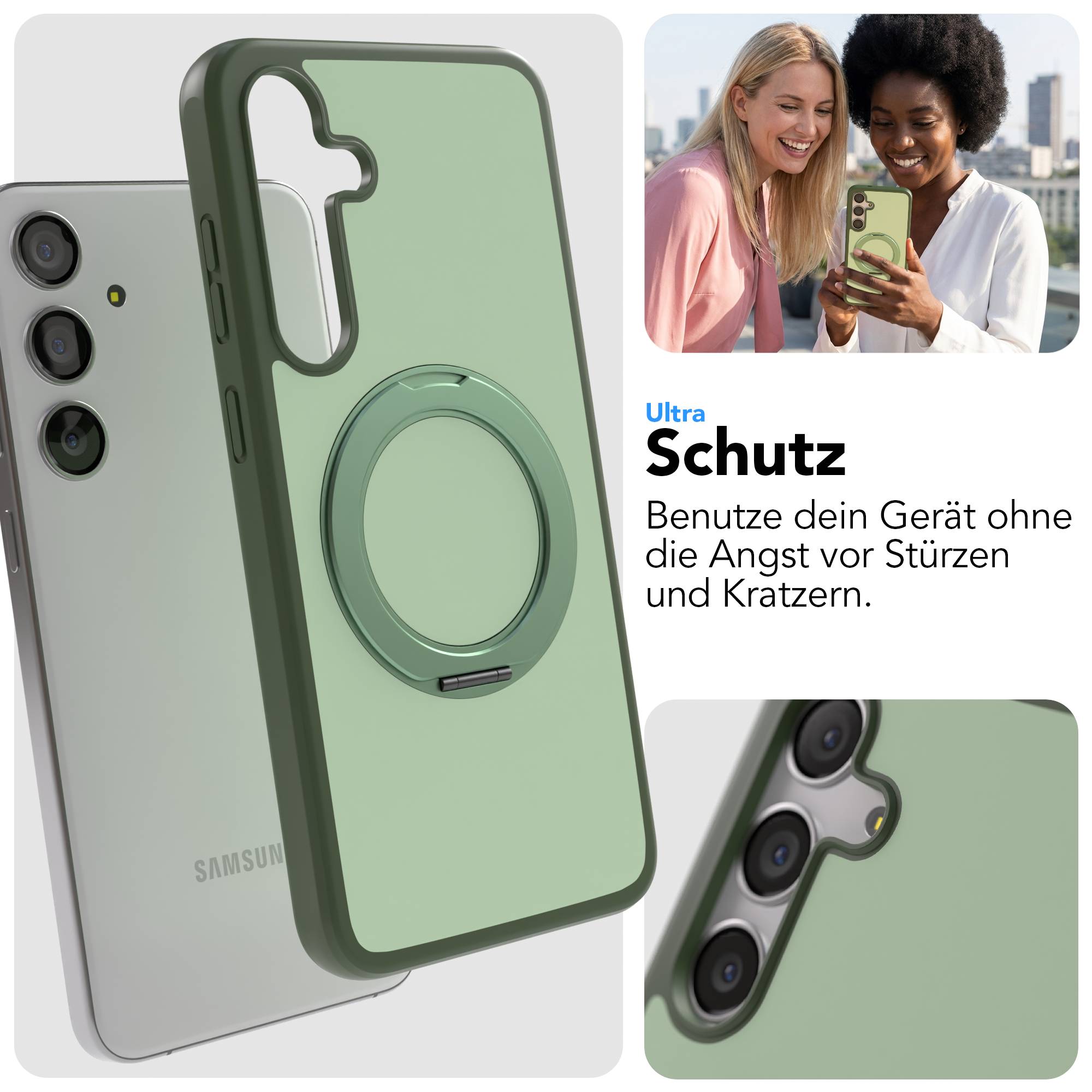 Samsung Galaxy S24 Plus Bumper Hülle mit MagSafe und drehbarem Ring 
