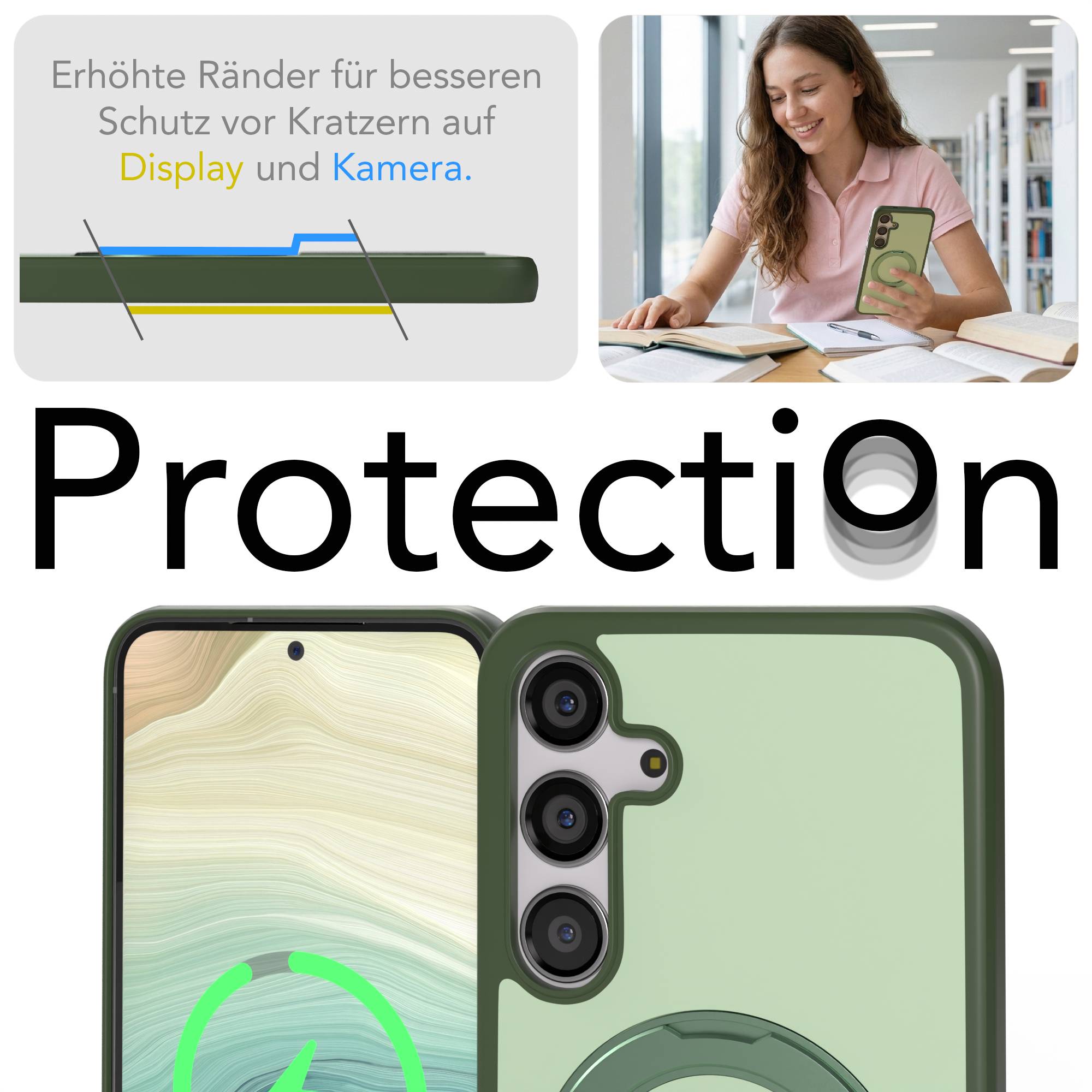 Samsung Galaxy S24 Plus Bumper Hülle mit MagSafe und drehbarem Ring 