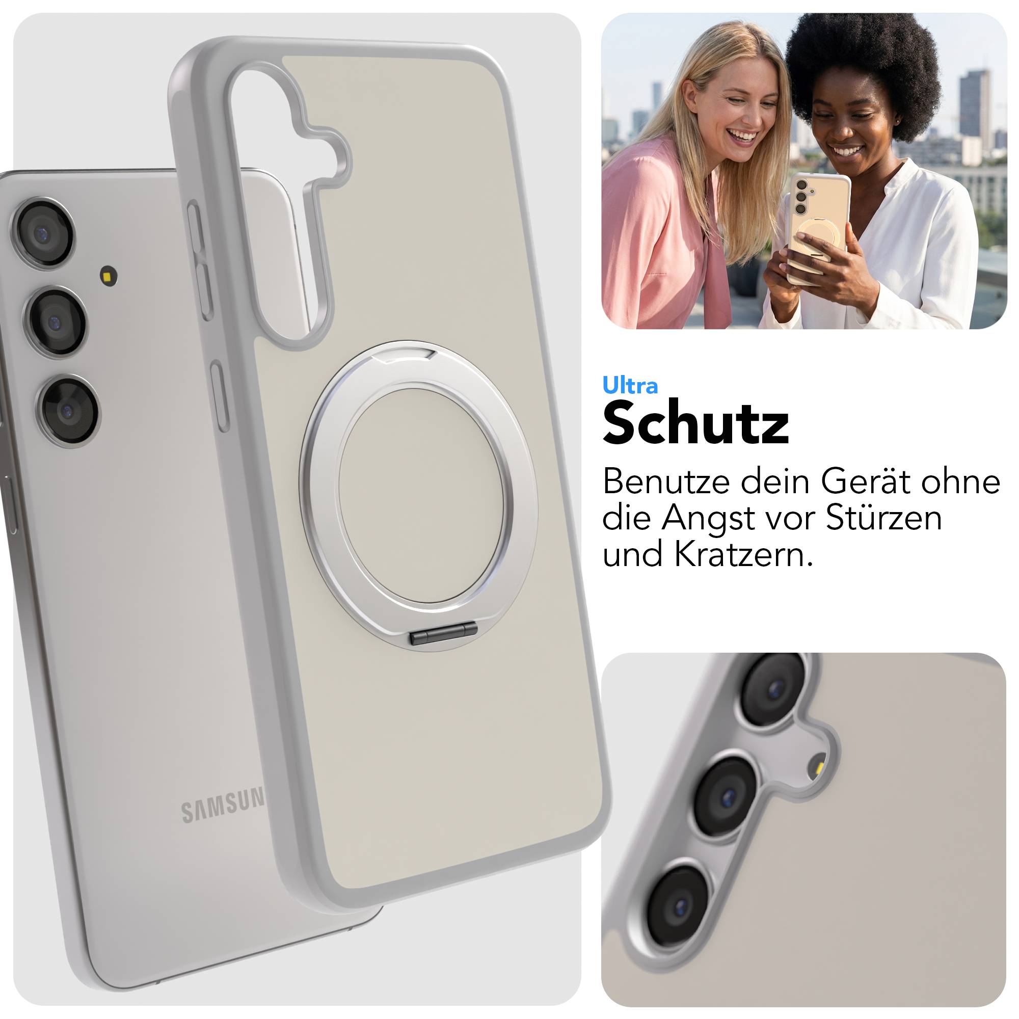 Samsung Galaxy S24 Plus Bumper Hülle mit MagSafe und drehbarem Ring 