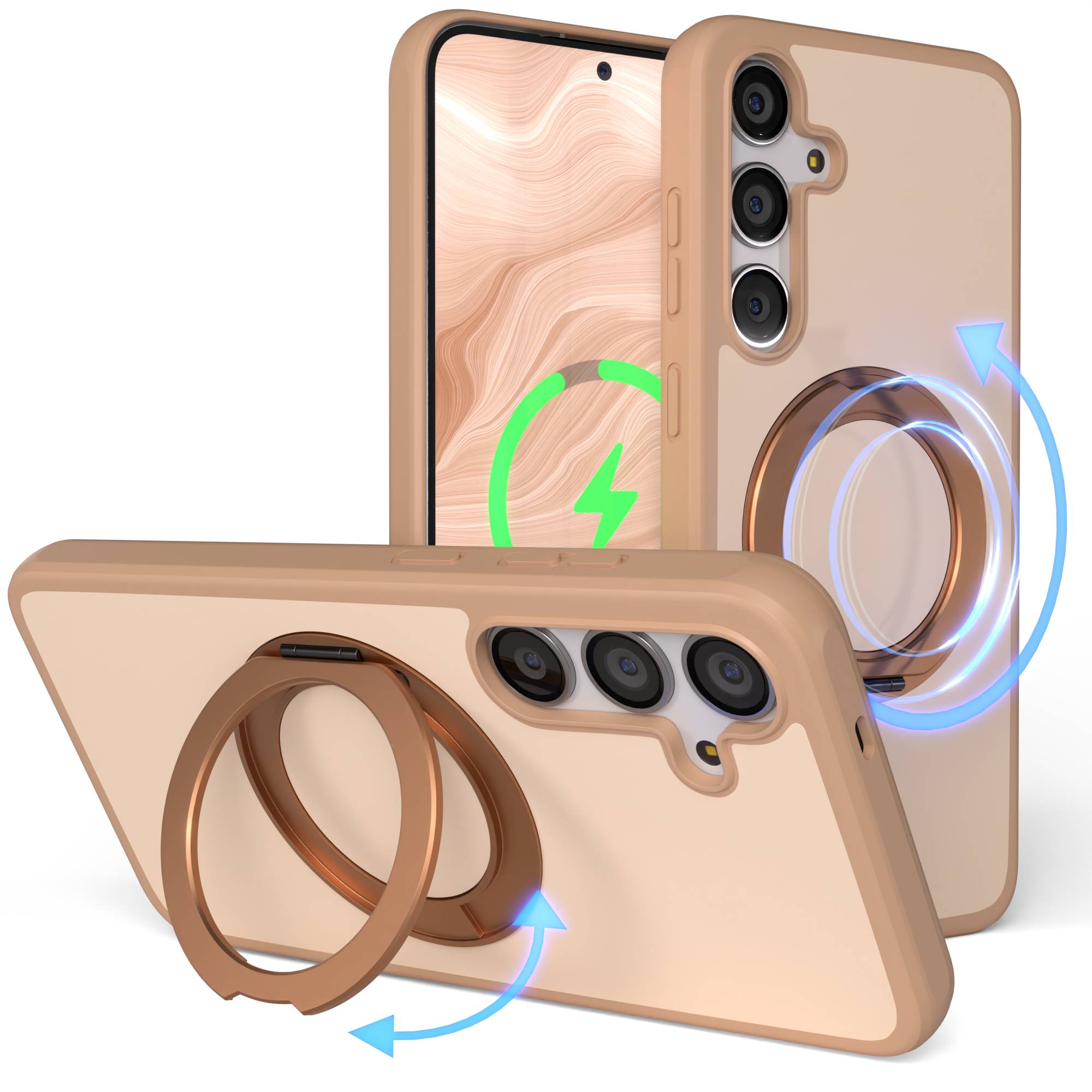 Samsung Galaxy S24 Plus Bumper Hülle mit MagSafe und drehbarem Ring 