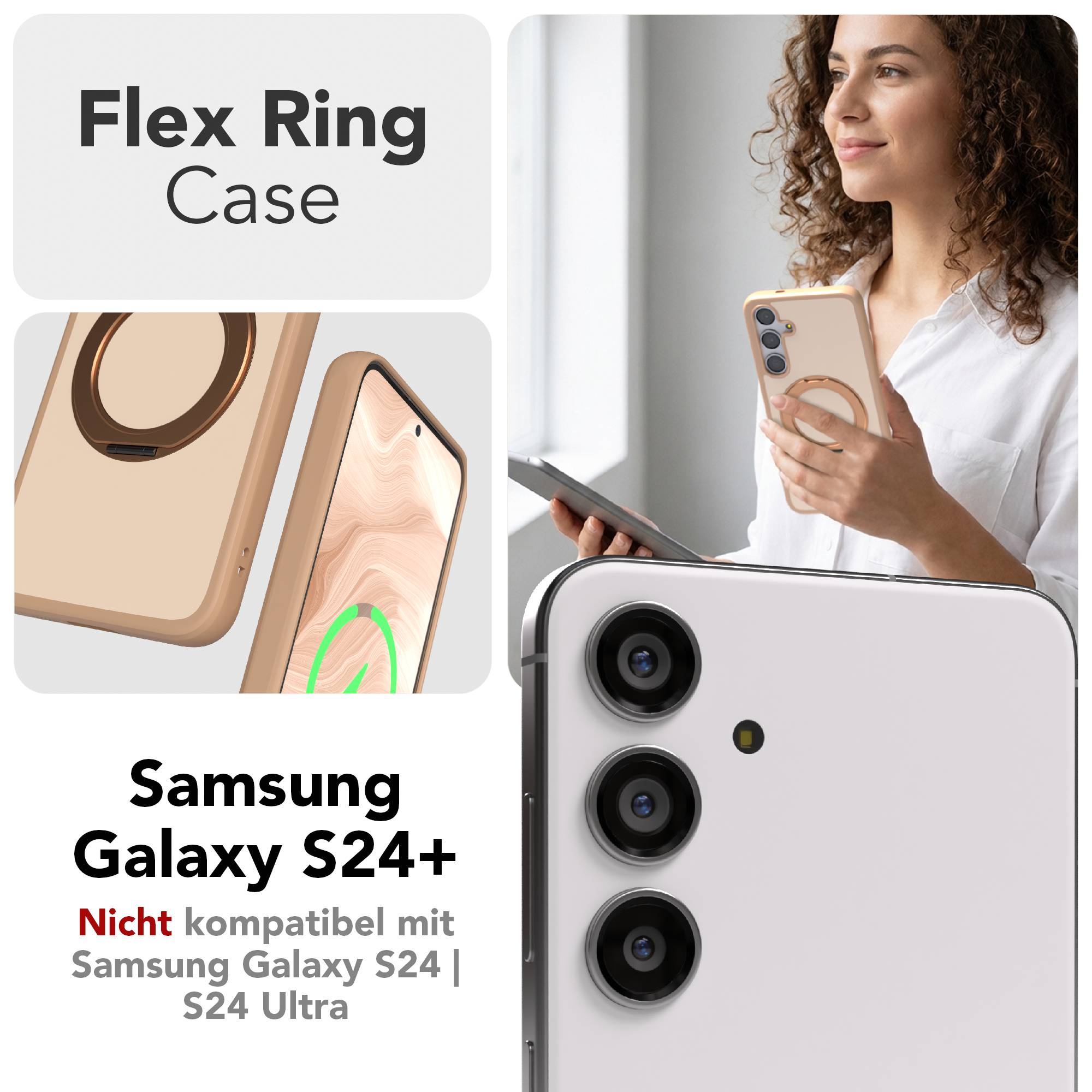 Samsung Galaxy S24 Plus Bumper Hülle mit MagSafe und drehbarem Ring 